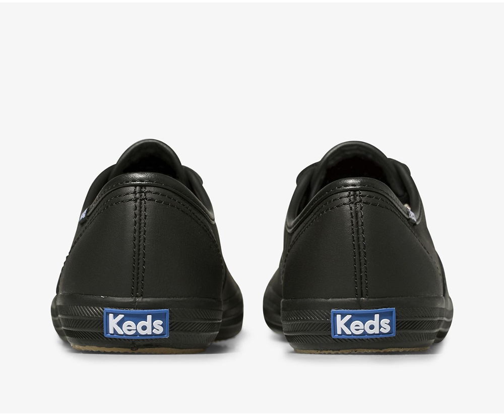 Zapatillas Keds Mujer Negras - Champion Originals Cuero - 257-HRQBDA